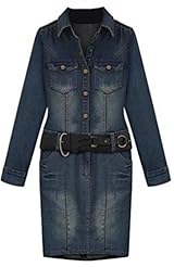 Long Sleeves Cotton/Denim  Dress