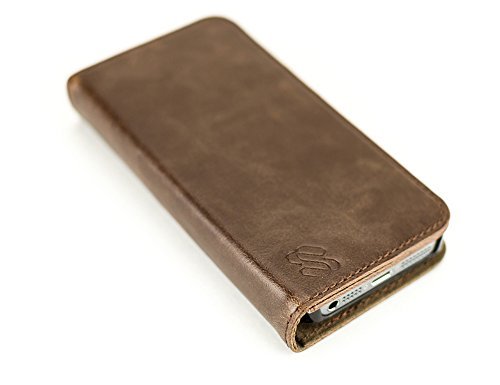 Sewell Direct Monk Magnet Wallet Case for iPhone 5s and iPhone SE - Brown - Synthetic Leather