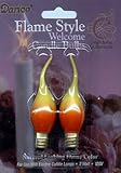 2 Orange & Yellow Flame Style Electric Candle Lamp Replacement Bulbs #6201-06