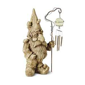 Solar Gnome Statuary with Chime by