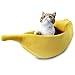 Pet Grow Banana Cat  Bed Cave , Pet Bed Soft Cat Cuddle Bed House, Lovely Pet Supplies for Kittens Squirrel Hamster Small Animal , Yellow
