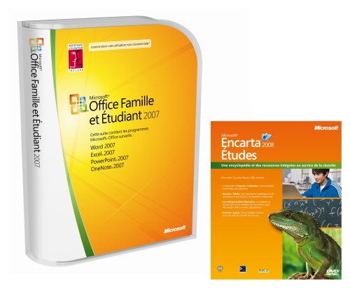 Office Famille & Etudiant 2007 (3 Postes) + Encarta 2008