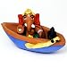 Terra-cotta Ganesha Statue in Boat with Mouse
