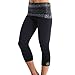 Zaggora New Hotpants Slimming Neoprene Weight Loss Atomica Print Capri, Women's, Black