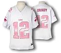 New England Patriots Tom Brady NFL Women's Fashion Jersey, White