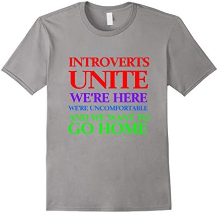 ChicGeek Introverts Unite Funny T-Shirt - Male XL - Slate