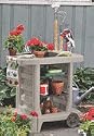 Suncast Portable Outdoor Gardening Center with Interchangeable Shelves, Tool Storage And Utility Bin, Taupe #GC1500B