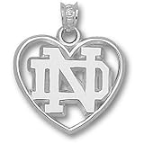Notre Dame Fighting Irish ND Heart Pendant - Sterling Silver Jewelry