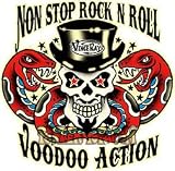 Devil Skull Voodoo Rockabilly Hot Rod Sticker/Decal by Vince Ray ~ Non Stop Rock n Roll Voodoo Action!