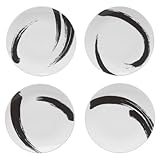 Mikasa Brushstroke 9-1/2-Inch Accent Plates Set of 4, White