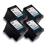 HP 94 C8765WN Compatible Remanufactured Combo Pack - 4 Black Ink Cartridges