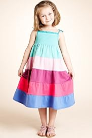 Pure Cotton Smocked Striped Maxi Dress