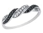 White and Black Diamond Ring 1/10 Carat (ctw) in 10K White Gold