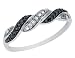 Black and White Diamond Ring 1/10 Carat (ctw) in White Gold