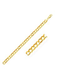 10.0mm 14K Yellow Gold Solid Curb Bracelet