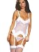 SeXy BLACK Plus Size Bustier Camisette g-String Panty Stocking Fishnet 3 Pc Set Black Queen
