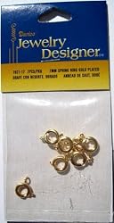 7mm Spring Ring, Gold Plated, 7 Pc/Pkg