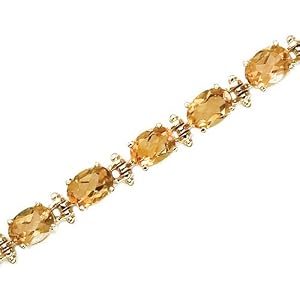 14K White Gold 13 1 2 ct. Citrine Bracelet by