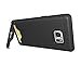 Samsung Galaxy Note 7 Case, Bastex Hybrid Slim Fit Black Rubber Silicone Cover Hard Plastic Black Brushed Metal Design Kickstand Case with Hidden Credit Card Slot for Samsung Galaxy Note 7