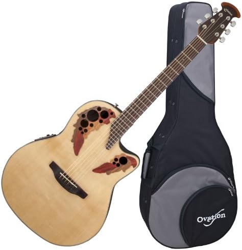 OVATION CE44-4 Celebrity Elite Acoustic-Electric Guitar NATURAL FINISH with Ovation Zero-Gravity Case