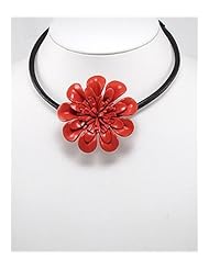 Orange Flower Cotton Necklace