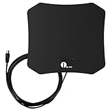 1byone Super-Flat DVB-T Zimmerantenne für DVB-T kompatible Fernseher - Extrem flach (0,5mm) für besten Empfang - 3 Meter High Performance Kabel