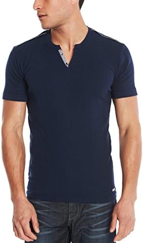 G by GUESS Men's Jorge Rib-Knit Henley Tee