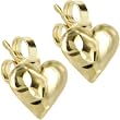 Solid 14kt Gold Puffed Hollow Heart Earrings