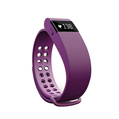 Joranlin ID105 Intelligent Healthy Smart Bracelet Bluetooth with Heart Rate Monitor Anti Lost Wake-up Sleep Monitor Call Reminder (Purple)