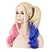 Z-Cosplay Harley Quinn Cosplay Wig with 2 Pigtails
