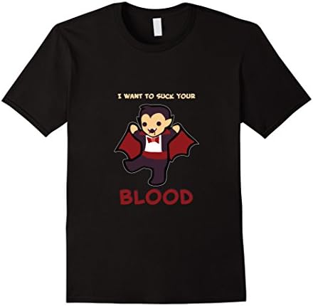 Men's I Want To Suck Your Blood Count Dracula Vampire Scary Tshirt 3XL Black