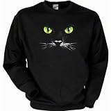 sexy Katzen Augen Schwarze Katze Sweatshirt in schwarz