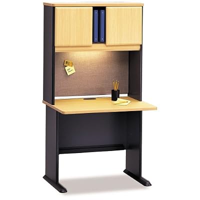 $$ Bush A-Series 36 Inch Desk and Hutch in Savannah Beech and Slate, 35 ...