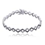 Sterling Silver Black and White Diamond Zig Zag Bracelet, 7.25"