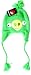 ANGRY BIRDS GREEN PIG PLUSH LAPLANDER EARFLAP BEANIE CHARACTER HAT CAP / OFFICIALLY LICENSED PRODUCT BY ROVIO