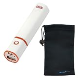 EZOPower 1-Port Orange / White Mini Palm Size Portable 2600mAh External Battery Charger + Carrying Case for LG Optimus G Pro, Lucid 2 VS870, Spirit 4G MS870, Mach LS860, Optimus G LS970 Cellphone Smarphone MP3 Player and more