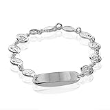 Sterling Silver Angel Medallion ID Bracelet 7