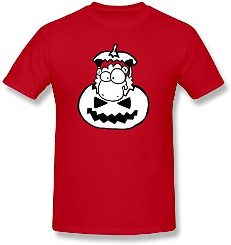 SUYU Men's Trick Treat Sheep Cotton Round Collar T Shirt,XS,Red