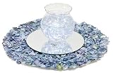 Blueberry Silk Rose Petal Round Mat