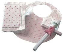 Elegant Baby Wall Hanging Porcelain Cross & Bible Pink