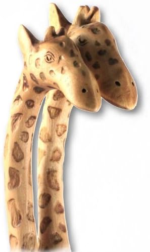Handcarved Giraffe Handle Wood Salad Serving Set (African Free Trade)