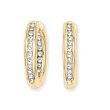 14K Yellow Gold 1/2 ct. Diamond Huggie Earrings