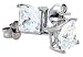 14K White Gold 0.40 Carat Size Princess Cut Cubic Zirconia Stud Earrings