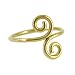 Gold Plated on Sterling Silver S-Swirl Adjustable Toe Ring