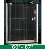 DreamLine Pivot Glass Shower Door Allure 64-SHDR-4264728-01. 60x72, Clear glass, Chrome finish
