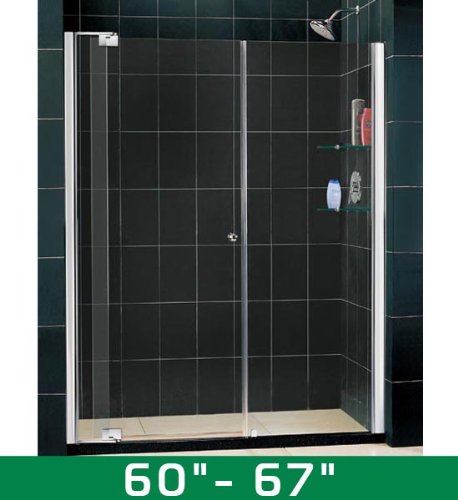 DreamLine Pivot Glass Shower Door Allure 64-SHDR-4264728-01. 60x72, Clear glass, Chrome finish