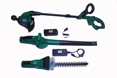 Turbo Garden TGP-LPCP-7 21.6 Volt Lithium Ion Cordless/Corded Electric String Trimmer, Hedge Trimmer And Blower Combo Kit With One Battery