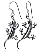 Stylish Crawling Lizard 925 Sterling Silver Dangle French Ear Wire Hook Earrings