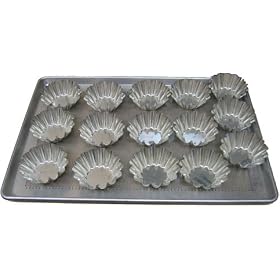 Click here to buy Brioch Mold 4 7 8"x1 3 4" - 15 Molds Riveted On Perforated 18x26" Sheet Pan by A200012.