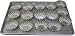 Brioch Mold 4 7/8x1 3/4 - 15 Molds Riveted On Perforated 18x26 Sheet Pan